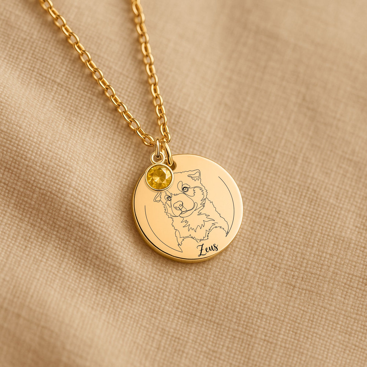 Coin Necklace with Birthstone